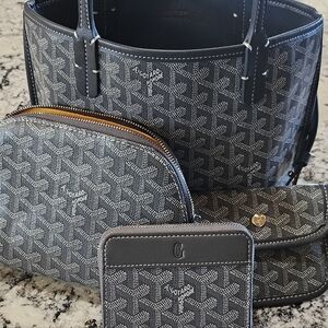 Goyard Gray Monogram Bag Set